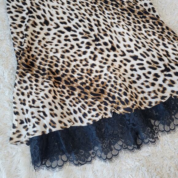 Tadashi Alanna's Cheetah Print Silk Lace Cocktail Dress NWT Size 8 - Picture 4 of 8